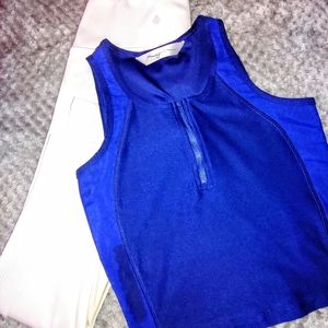 Navy Athletic Crop Top